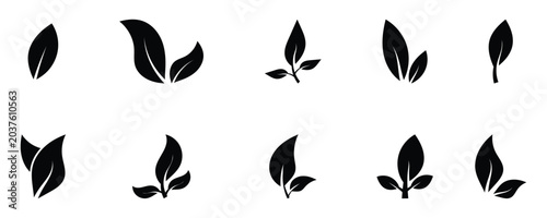 Foto Leaf Shapes vector illustration on white background