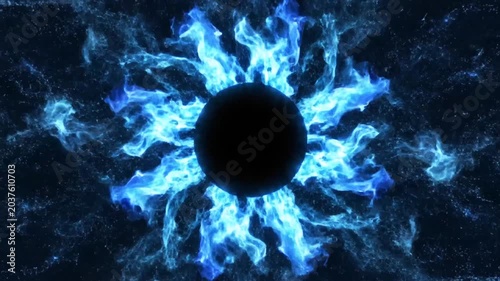 Abstract digital energy visual display featuring blue glowing effects