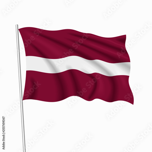 Tableau sur toile Latvian waving national flag, symbolizing national pride, ideal for patriotic badges, or cultural design themes and national holidays