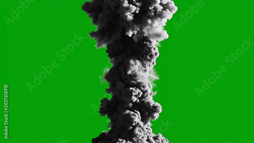 High Energy Smoke Plume Thick Rapid Vertical Growth Isolated 4K 60fps
