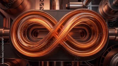 Abstract fluid dynamics copper loop design