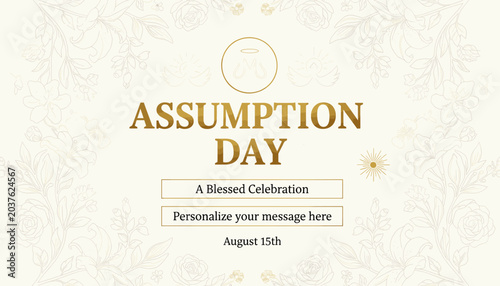 Bild auf Leinwand Assumption Day: A Blessed Celebration on August 15th, with a space to personalize your message