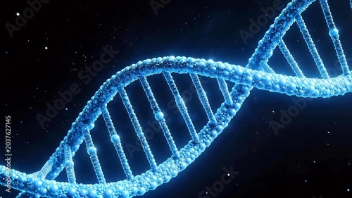 Blue DNA double helix structure
