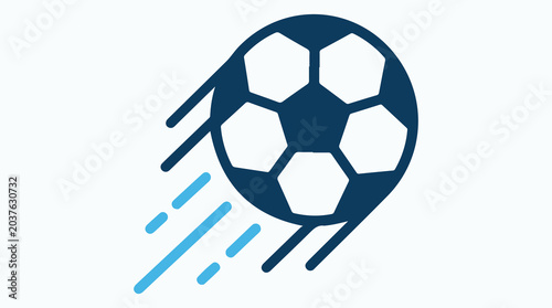Bild auf Leinwand Flying Soccer Ball Vector Icon with Motion Lines