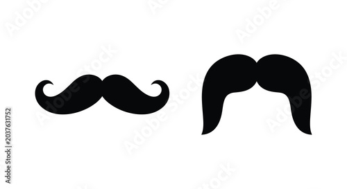 Quadro em tela Two distinct mustache silhouettes against a white background showcasing classic