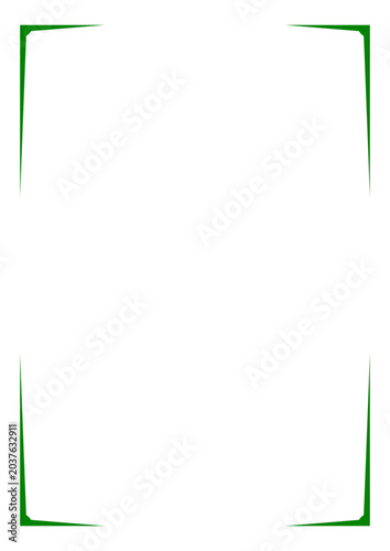Retro style green frame with rounded inner corners for the picture frame or title-page frame.
