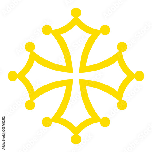 Yellow Occitan cross symbol