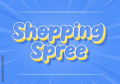 Tableau sur toile Shopping spree sale banner on blue comic background