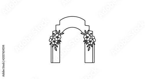 Elegant Archway with Floral Embellishments - Wedding, Event, Entrance Design