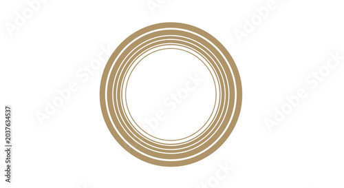 Concentric Circles Abstract Background, Golden Swirl Design, Minimalist Geometric Pattern