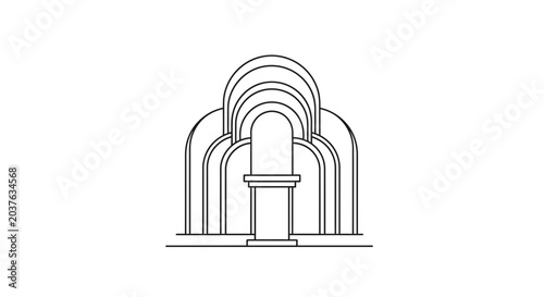 Art Deco Fountain Silhouette - Elegant Abstract Water Feature Design
