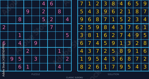 Canvastavla Sudoku puzzle grid