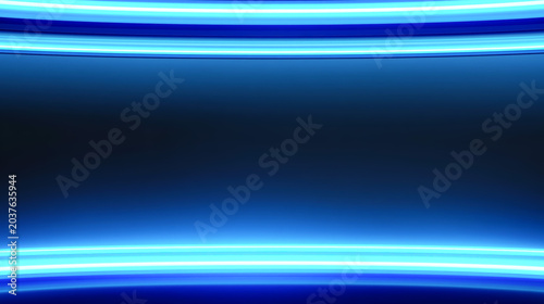 A futuristic abstract background with glowing blue neon lines creates a sleek and modern frame. Ideal for technology and corporate presentations.