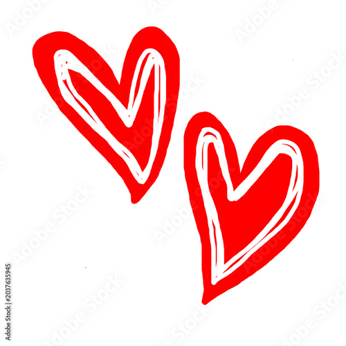 Doodle heart vector icon. Hand drawn heart love sketch illustration. Decorative Valentines Day doodle elements.