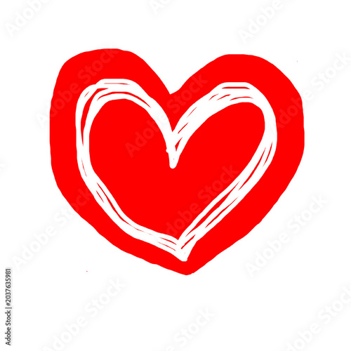 Doodle heart vector icon. Hand drawn heart love sketch illustration. Decorative Valentines Day doodle elements.
