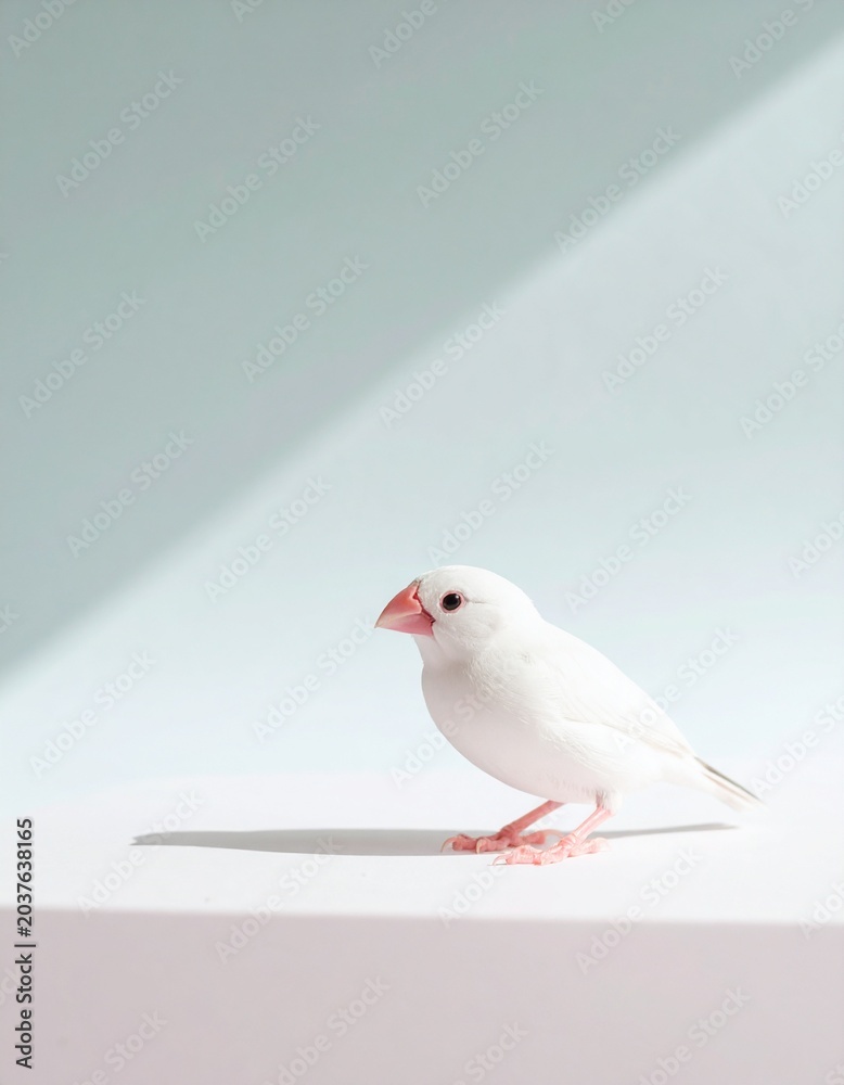Obraz premium 小鳥 文鳥 白