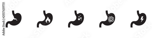 Tableau sur toile Stomach pain icon set