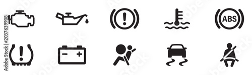 Tableau sur toile Cars dashboard icon set