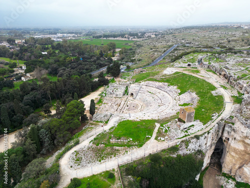 Foto Greek Theatre of Syracuse, a significant archaeological site located in Sicily,