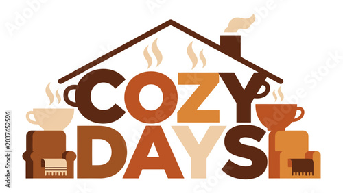 Quadro su tela Cozy Days illustration