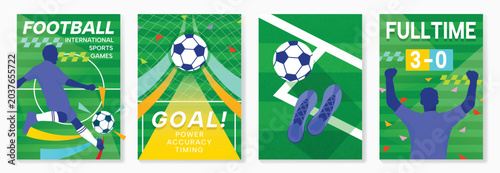 Fotografía Football poster vector set
