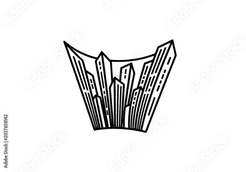 Detailed illustration of skyscrapers.