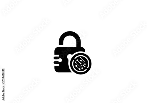 Digital lock with fingerprint scan.