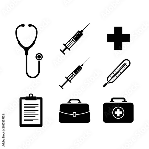 Medical Clinic and Healthcare Tool Icon Collection