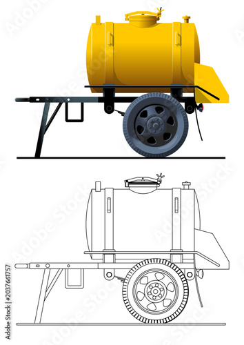 Vector retro tank trailer