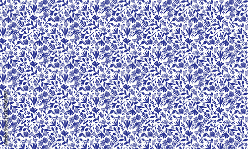 Coastal flower pattern fabric 
