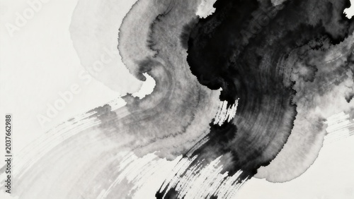 Abstract ink painting on white background