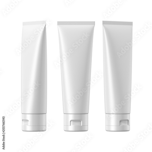 3D rendering, Cosmetic tube mockup isolated on white background.