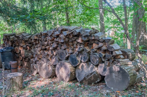 Firewood Pile Ready for the Winter Season, York County PA