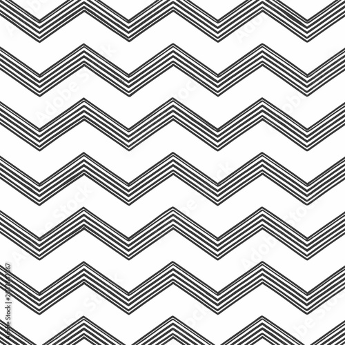 Seamless monochrome zigzag pattern with repeating thin lines.