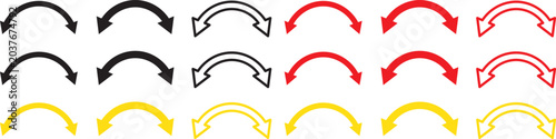 Foto set of dual sided curve arrow graphics, featuring high-quality transfer and recy