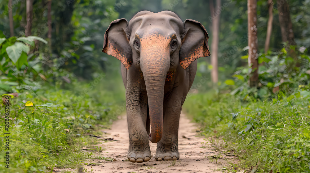 Fototapeta premium Asian Elephant in Natural Habitat