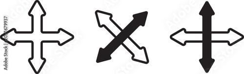 Fotografija interface dual sided curve arrow icons in a minimalist style, featuring premium