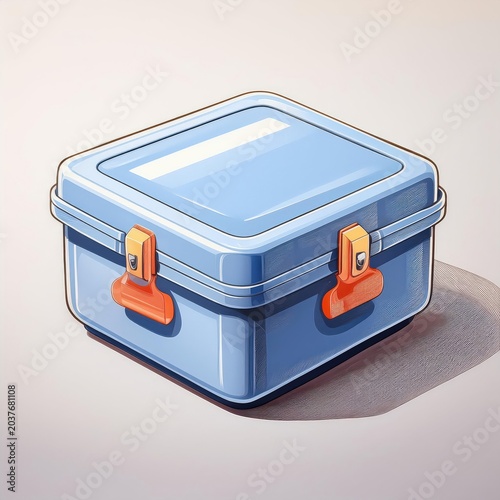A colorful lunchbox perfect for meal preparation and storing snacks, ideal for on-the-go lifestyles.