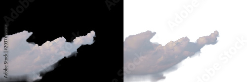 Fotografi White elongated smoke or dust cloud isolated on png background with transparent alpha