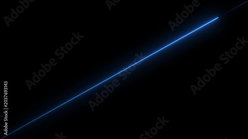 Diagonal glowing blue dotted line moving across dark background abstract light
