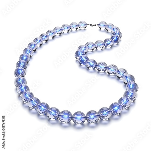 Sparkling crystal beads jewelry closeup.