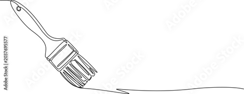 continuous line drawing of flat paintbrush, art, creativity and renovation line art vector illustration