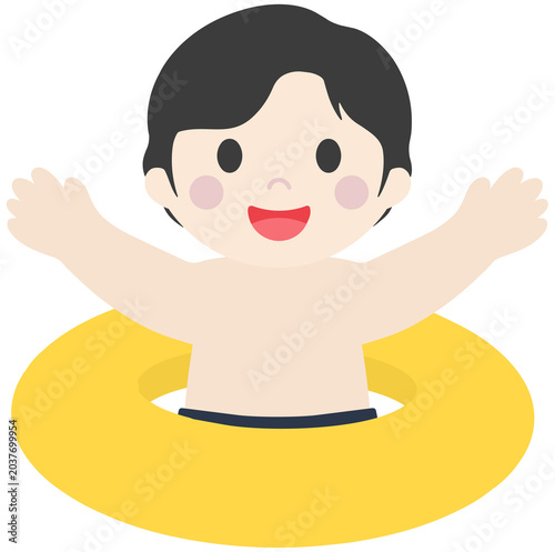 튜브타는 남자어린이