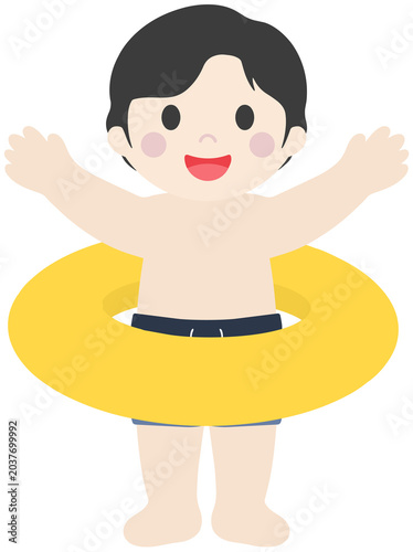 튜브타는 남자어린이