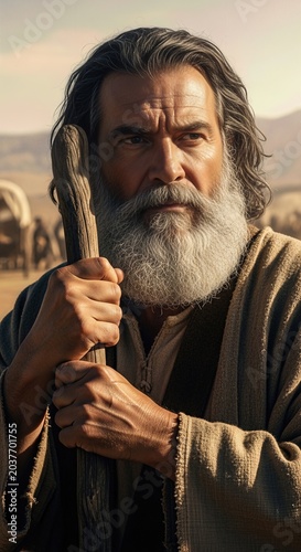 Biblical leader guide: Moses lead, Israelite journey, wilderness trek, divine faith, sacred theology, historic destiny, desert path, spiritual vision, shepherd staff.