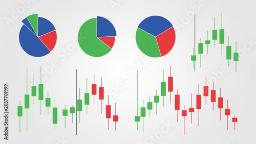 Financial Data Analysis with Pie Charts and Candlestick Charts for Stock Market Investment