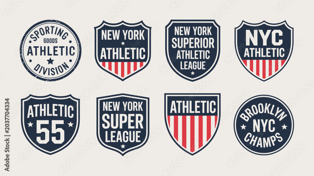 Naklejka premium Collection of athletic logos and badges for sports teams and events