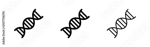 Tableau sur toile DNA helix icons set, genetic code symbol in three different styles