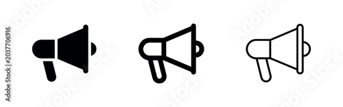 Tableau sur toile Megaphone Icon Set for Announcement, Marketing, and Public Address