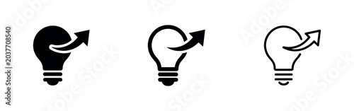 Fotografie Lightbulb with outgoing arrow icon